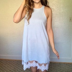 Altar’d State light blue dress with lace trim